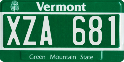 VT license plate XZA681