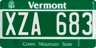 VT license plate XZA683
