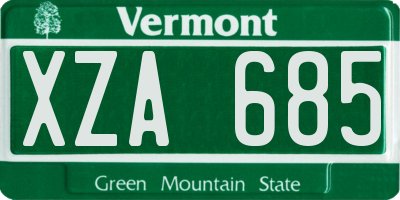 VT license plate XZA685