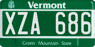 VT license plate XZA686