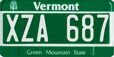 VT license plate XZA687