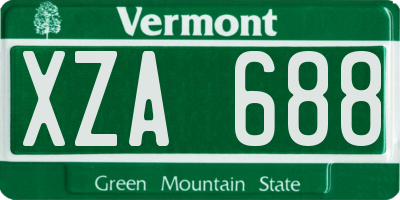 VT license plate XZA688