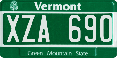 VT license plate XZA690