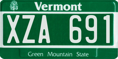 VT license plate XZA691