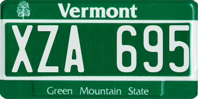 VT license plate XZA695
