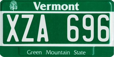 VT license plate XZA696