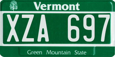 VT license plate XZA697