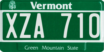 VT license plate XZA710
