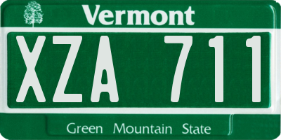 VT license plate XZA711