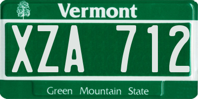 VT license plate XZA712