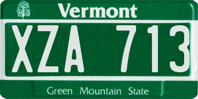 VT license plate XZA713