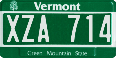 VT license plate XZA714