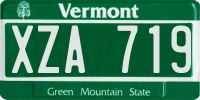 VT license plate XZA719