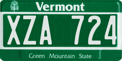 VT license plate XZA724