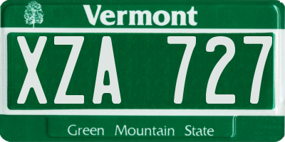 VT license plate XZA727