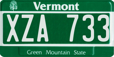 VT license plate XZA733