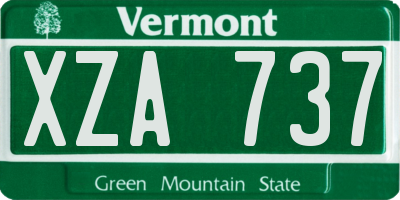 VT license plate XZA737
