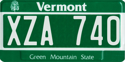 VT license plate XZA740