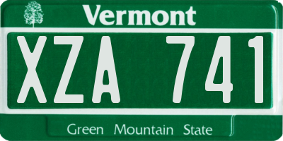 VT license plate XZA741