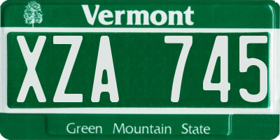 VT license plate XZA745