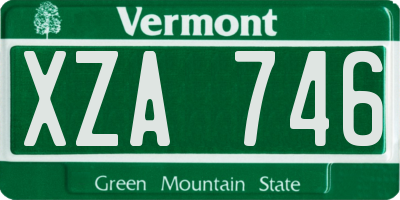 VT license plate XZA746
