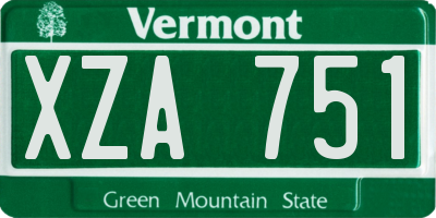 VT license plate XZA751