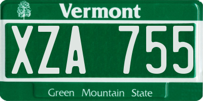 VT license plate XZA755