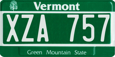VT license plate XZA757