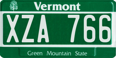 VT license plate XZA766