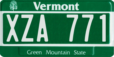 VT license plate XZA771