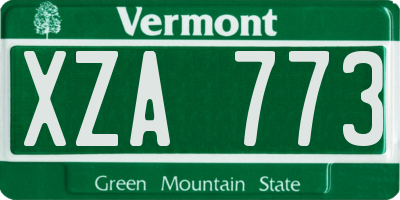 VT license plate XZA773