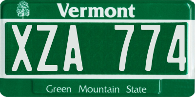 VT license plate XZA774