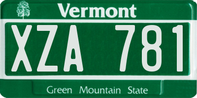 VT license plate XZA781