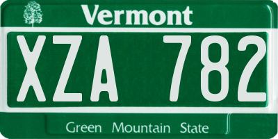VT license plate XZA782