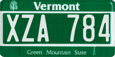 VT license plate XZA784