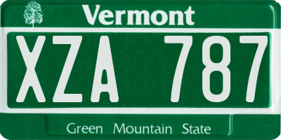 VT license plate XZA787
