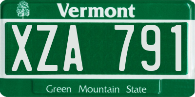 VT license plate XZA791
