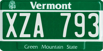 VT license plate XZA793