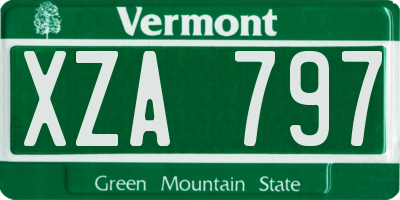 VT license plate XZA797