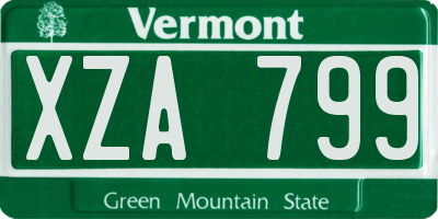 VT license plate XZA799