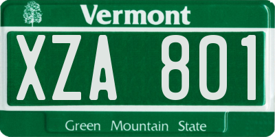 VT license plate XZA801