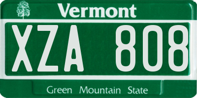 VT license plate XZA808