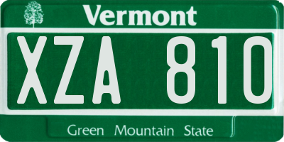 VT license plate XZA810