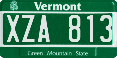VT license plate XZA813