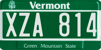VT license plate XZA814