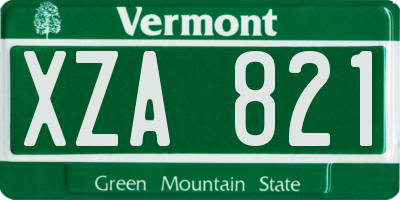 VT license plate XZA821
