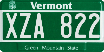 VT license plate XZA822