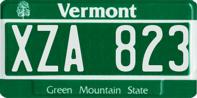 VT license plate XZA823
