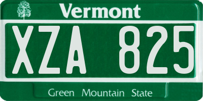 VT license plate XZA825