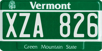 VT license plate XZA826